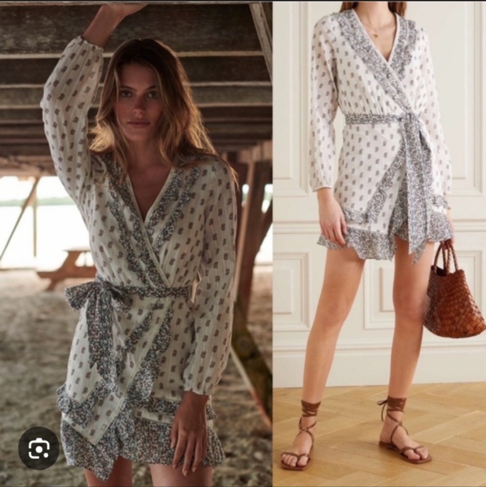 Veronica Beard Kierra Ruffled Mini Wrap Dress